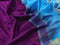 10 yards silk cotton saree purple and blue with plain body and long rettapet zari woven border without blouse