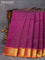 10 yards silk cotton saree purple and mango yellow with allover vairosi pattern and zari woven border without blouse