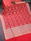 Pure banarasi uppada silk saree red with allover zari woven floral weaves and zari woven border