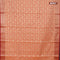 Banarasi kota saree peach orange and red with allover zari woven floral weaves and zari woven border