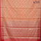 Banarasi kota saree peach orange and red with allover zari woven floral weaves and zari woven border