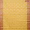 Banarasi kota saree yellow and pink with paisley zari woven buttas and floral zari woven border