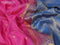 Pure gadwal silk saree pink and cs blue with zari woven buttas and temple design floral zari woven border