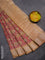 Semi gadwal saree pink shade and mustard shade with allover zari checks & floral prints and zari woven border