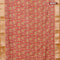 Semi gadwal saree pink shade and mustard shade with allover zari checks & floral prints and zari woven border