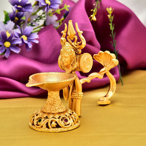 Blissful Shiva Temple Diya Lamp