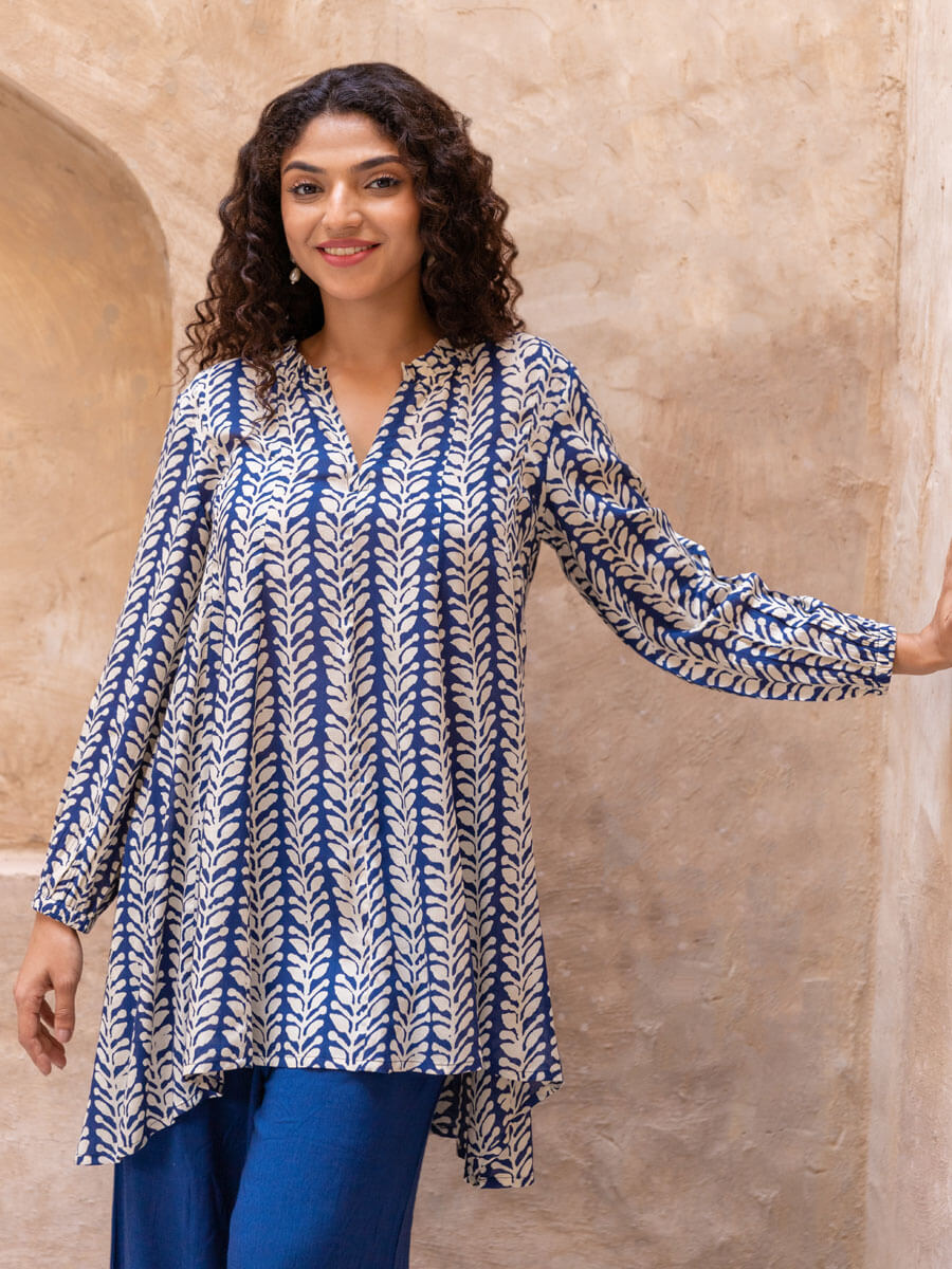 Vista Blue Modal Asymmetrical Top