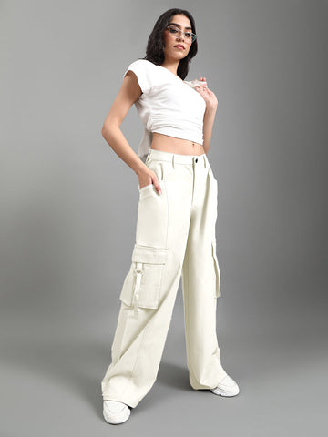 Cream Cargo Pants