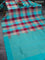 Pure kanchipuram silk saree multi colour and magenta pink teal blue with allover paalum pazhamum checked pattern and paisley zari woven butta border
