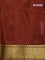 Pure mysore silk saree brown and cream with zari weaves and long kalamkari printed zari border