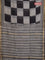 Chanderi bagru saree beige and black with allover geometric prints and maheshwari border