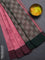 Bengal soft cotton saree peach pink and green with allover weaves and simple border