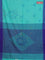 Bengal soft cotton saree teal blue and blue with allover weaves and simple border
