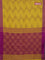 Bengal soft cotton saree yellow and purple with allover geometric weaves and simple border