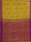 Bengal soft cotton saree yellow and purple with allover weaves and simple border