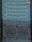Bengal soft cotton saree teal blue and grey with allover weaves and simple border