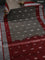 Pure uppada silk saree grey and maroon with silver zari woven buttas and silver zari woven border