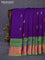 Pure uppada silk saree violet and light green with silver & gold zari woven buttas and zari woven border