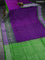 Pure uppada silk saree purple and parrot green with allover silver zari woven buttas weaves and zari woven border
