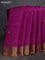 Pure kanchipuram silk saree magenta pink and dark mustard with zari woven buttas and rich zari woven border