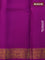Pure kanchipuram silk saree cream and purple with zari woven buttas and zari woven korvai border