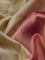 Pure kanchipuram silk saree eige and pink with zari woven buttas and rich zari woven border