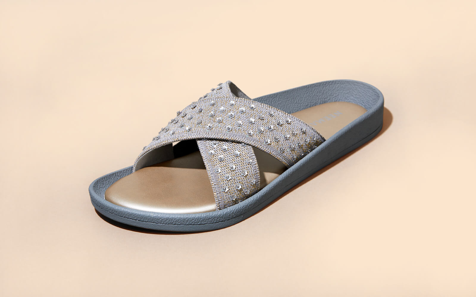 Ethnic Cross Strap Sandals : Grey