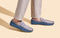 ReLive Knit Color Block Loafers : Blue/Grey