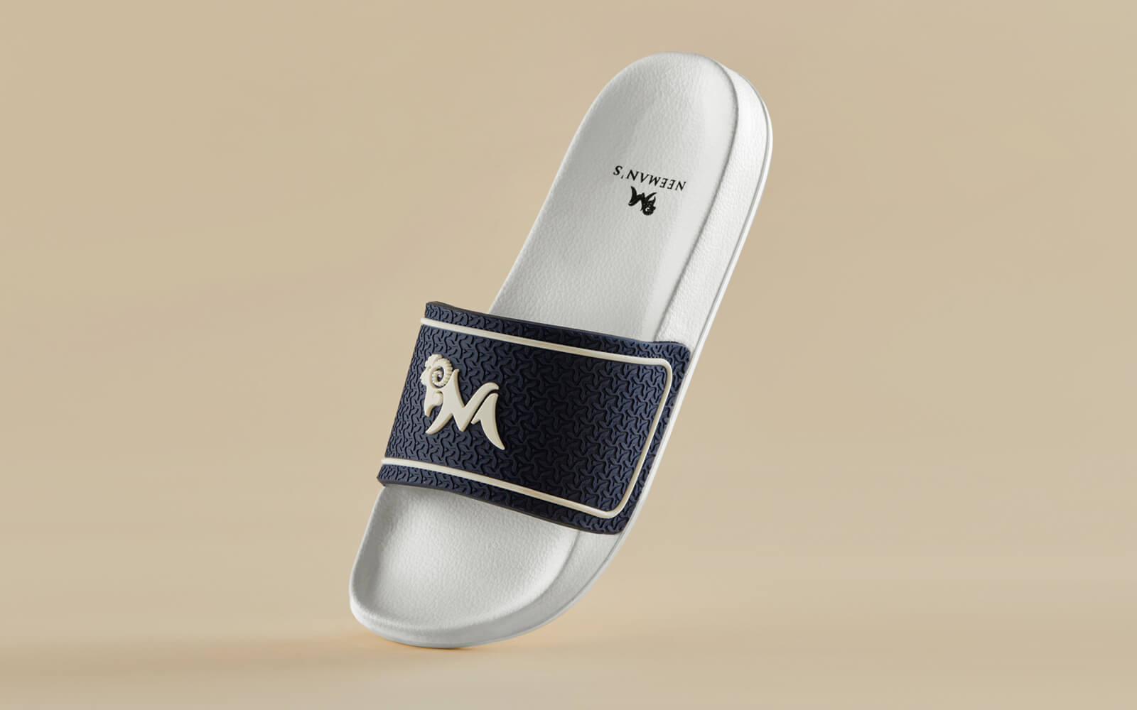 Signature Slides : Classic White-Denim