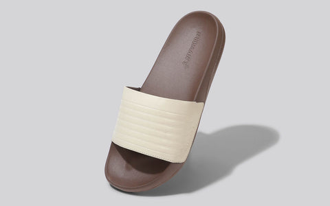 FootBed Slides for Women : Ivory Brown