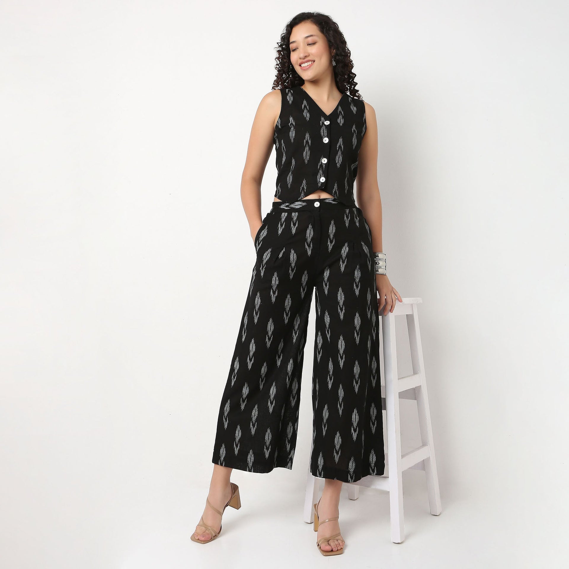 Abstract Straight Fit Pants