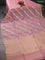 Banarasi organza silk saree peach pink with silver & gold zari weaves and zari woven piping boder