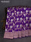 Banarasi uppada silk saree purple with allover silver & gold zari woven floral brocade weaves and zari woven border