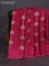 Banarasi mushru silk saree pink with allover stripes pattern & zari buttas and satin border