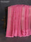Banarasi mushru silk saree light pink with allover stripes pattern & zari weaves and satin border