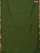 Bengal soft cotton saree sap green with plain body and zari woven border