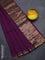 Bengal soft cotton saree purple with plain body and zari woven border