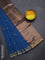 Bengal soft cotton saree cs blue with thread woven buttas and zari woven border