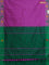 Arani semi silk saree purple shade and dual shade of green with thread woven buttas and thread woven butta border