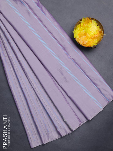 Arani semi silk saree pastel violet with allover thread weaves in borderless style