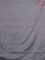 Arani semi silk saree dual shade of grey with allover silver zari weaves in borderless style