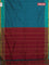 Arani semi silk saree teal green and dual shade of maroonish green with allover thread weaves and rettapet zari woven border`