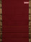 Chettinad cotton saree maroon and sap green with plain body and zari woven border