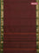 Chettinad cotton saree dual shade of maroon and green with plain body and zari woven border
