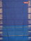 Chettinad cotton saree blue and cs blue with allover small checked pattern and zari woven border