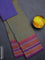 Chettinad cotton saree dual shade of bluish mustard and purple with thread woven buttas and thread woven border