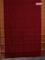 Chettinad cotton saree deep maroon and green with plain body and thread woven border