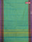 Chettinad cotton saree dual shade of green and blue with plain body and thread woven border