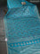 Banarasi silk saree teal blue shade with allover zari woven brocade weaves and zaridosi gotapatti work border