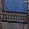 Assam partly silk saree blue and black with digital prints & zari weaves and zari woven border